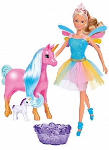 Кукла Штеффи в разноцветном платье с беременным единорогом, 29 см. (Simba, 5733313)